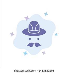 Cap, Hat, Canada Blue Icon on Abstract Cloud Background
