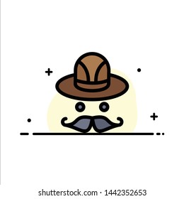 Cap, Hat, Canada  Business Flat Line Filled Icon Vector Banner Template