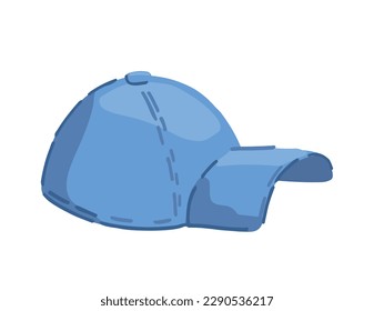 Cap hat cartoon clipart. Summer head accessory doodle isolated on white. Vector illustration in modern style..