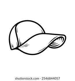 cap hat isolated drawing coloring line art style sketch classic vintage design illustration