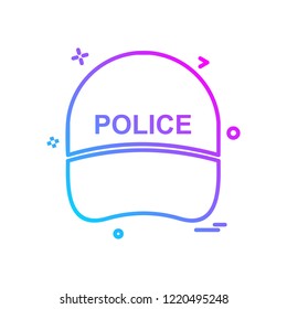 Cap hat  law  officer  police icon vector design
