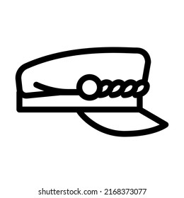 cap hat line icon vector. cap hat sign. isolated contour symbol black illustration