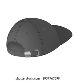 Cap or hat. Mockup and blank template of baseball uniform cap with left side view. Isolated vector illustrations set. Design template, vector eps10 illustration.