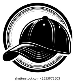 Cap Hat Vector, Silhouette with a white background