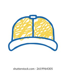 cap head summer accessory doodle icon sketch vector. cap head summer accessory sign. isolated symbol illustration
