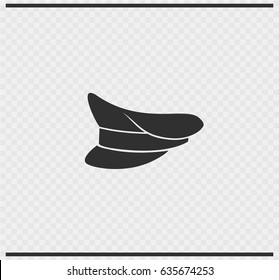 Cap icon black color on transparent background