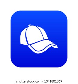 Cap icon blue vector isolated on white background