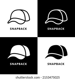 Cap Icon Cartoon. Snapback Symbol Vector Logo