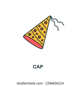 Cap icon. Creative 2 colors design from Cap icon from party icon collection. Perfect for web design, apps, software, printing
