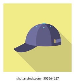Cap icon in flat style isolated on white background. Clothes symbol vector illustration.