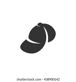 Cap icon isolated on a white background. Logo silhouette design template. Simple symbol concept in flat style. Abstract sign, pictogram for web, mobile and infographics - stock vector