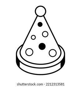 A cap icon in line design 