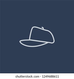 Cap icon. Cap linear design concept from  collection. Simple element vector illustration on dark blue background.