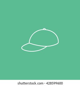 Cap Icon On Green Background