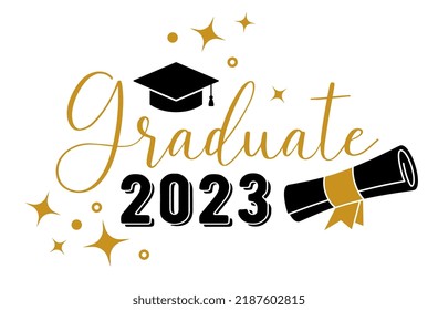 Cap icon and quote for graduation party, invitation card, banner. University, school, academy vector symbol with black hat