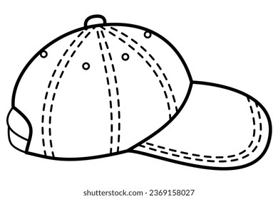 cap icon with seams and holes - black outline