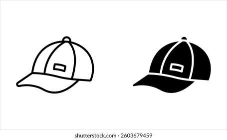 Cap icon set. Vector illustration on a white background.
