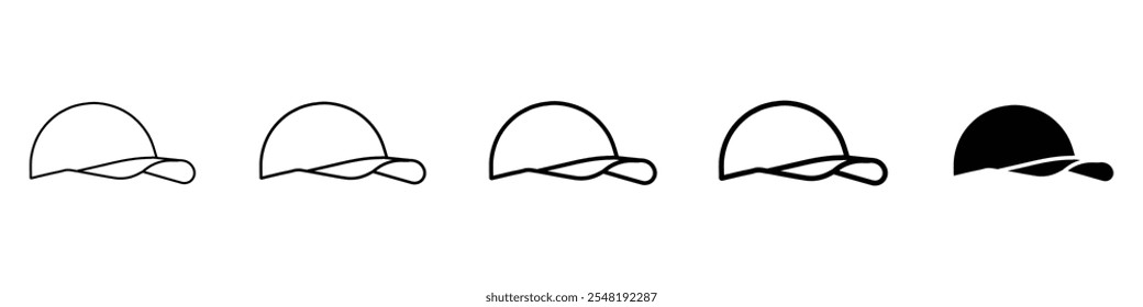 cap icon Simple thin line logo set