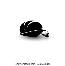 Cap icon, sports and uniform, outdoor accessory, vector illustration