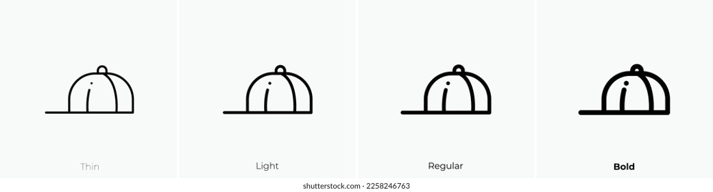 cap icon. Thin, Light Regular And Bold style design isolated on white background