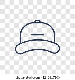 Cap icon. Trendy linear Cap logo concept on transparent background from Clothes collection