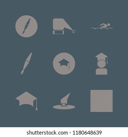 cap icon. cap vector icons set santa hat, beer bottle, swimming and graduation hat