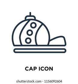 Cap icon vector isolated on white background, Cap transparent sign , thin symbols or lined elements in outline style