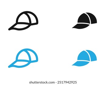 Cap icon vector set illustration