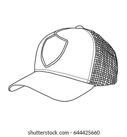 Cap, icon, vector, sketch, drawn