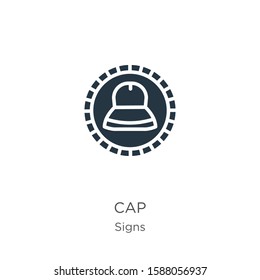 Cap icon vector. Trendy flat cap icon from signs collection isolated on white background. Vector illustration can be used for web and mobile graphic design, logo, eps10