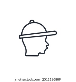 Cap icon. vector.Editable stroke.linear style sign for use web design,logo.Symbol illustration.