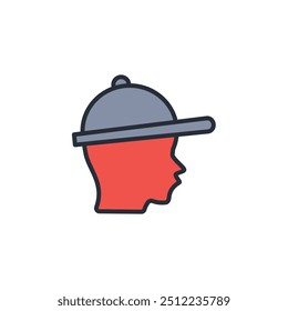 Cap icon. vector.Editable stroke.linear style sign for use web design,logo.Symbol illustration.