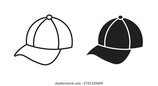 Cap icons. Outline icons vector collection. flat illustrations