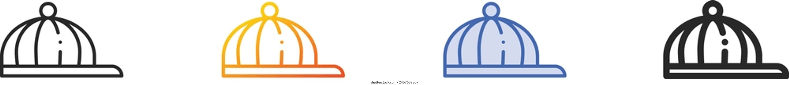 cap icon.Thin Linear, Gradient, Blue Stroke and bold Style Design Isolated On White Background