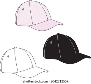 Cap illustrations for any type of use, can resize to bigger size without loss of resolution.