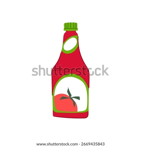cap ketchup bottle cartoon. lid tomato, sauce packaging, label brand cap ketchup bottle sign. isolated symbol vector illustration