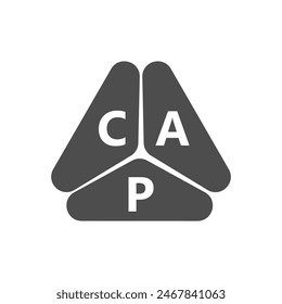 CAP letter logo design on white background. Creative  modern CAP letter logo design. Vector design.
Letters CAP, CAP logo  vector template. 

