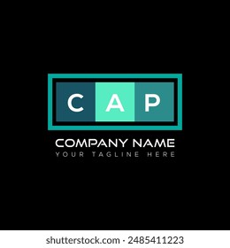 CAP letter logo design on black background. CAP creative initials letter logo concept. CAP letter design.
