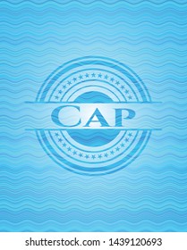 Cap light blue water emblem. Vector Illustration. Detailed.