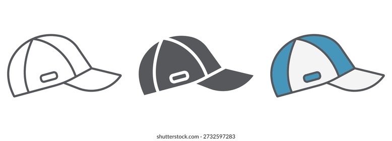 Cap line icon, clothes and accessory, sport hat sign, vector graphics, a linear pattern on a white background, eps 10.