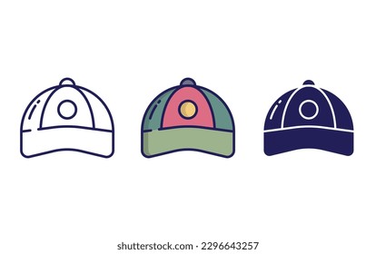 Cap line and solid illustration icon