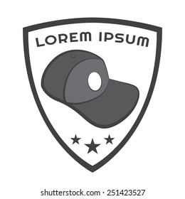Cap logo design with text template. Vintage badge. Vector illustration