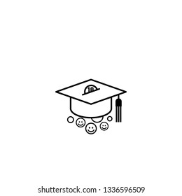 Cap and money vector symbol design