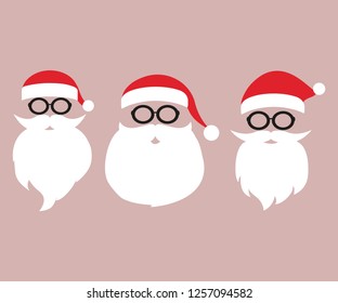 Cap and mustache with a beard of Santa Claus