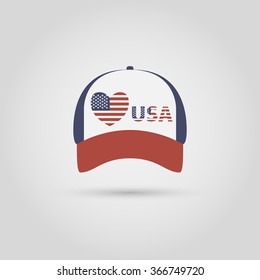Cap and national symbols. love for America