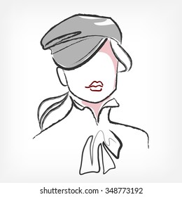 cap neck bow stylish vector illustration