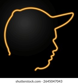 cap neon sign, modern glowing banner design, colorful modern design trend on black background. Vector illustration.