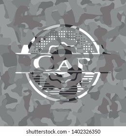 Cap on grey camo texture