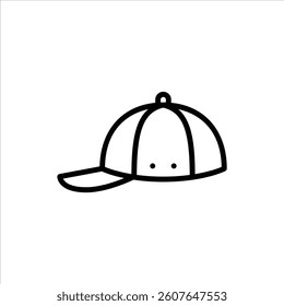cap outline icon. hat black line illustration.