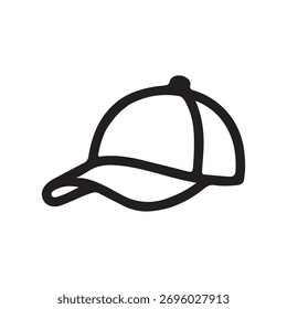 Casquillo, Ilustración vectorial del casquillo del contorno aislada en blanco
